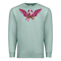 Seafoam Breast Cancer ribbon with angel wings Premium Sweatshirt - FaDigitalArtStudio