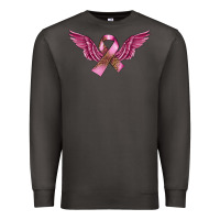 Smoke Breast Cancer ribbon with angel wings Premium Sweatshirt - FaDigitalArtStudio