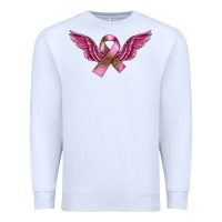 White Breast Cancer ribbon with angel wings Premium Sweatshirt - FaDigitalArtStudio