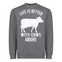 Life Is Better With Cows Around Heavyweight Sweatshirt | Teevron