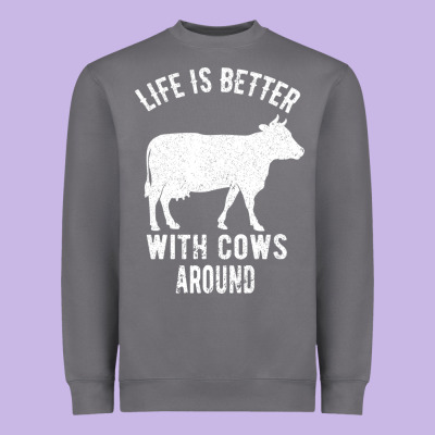 Life Is Better With Cows Around Heavyweight Sweatshirt Designed By Bettercallsaul