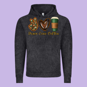 Peace Love Coffee Vintage Hoodie Designed By Jasminsmagicworld