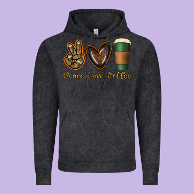 Peace Love Coffee Vintage Hoodie Designed By Jasminsmagicworld