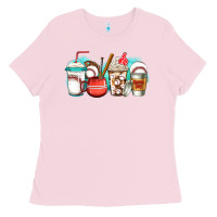 Bubblegum Pink baseball coffee cups Ladies Tee - Jasminsmagicworld