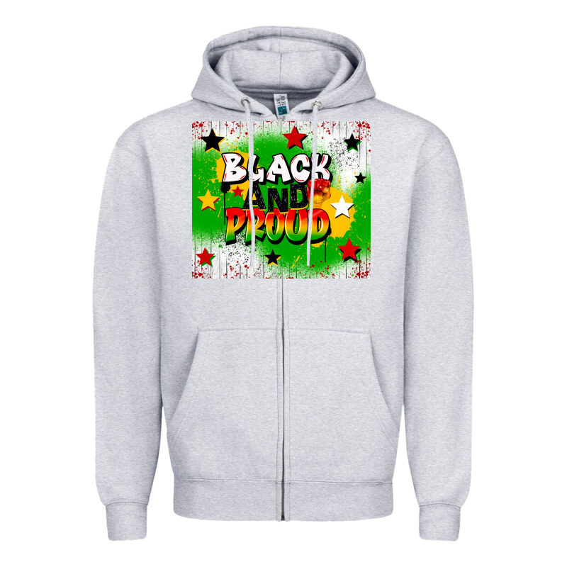 Black And Proud Zipper Hoodie by CowGirlArtShop | Teevron