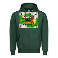 Sports Green black and proud Zipper Hoodie - CowGirlArtShop