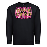 Black Faith over fear  Breast Cancer Awareness Premium Sweatshirt - FaDigitalArtStudio