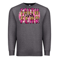 Charcoal Heather Faith over fear  Breast Cancer Awareness Premium Sweatshirt - FaDigitalArtStudio