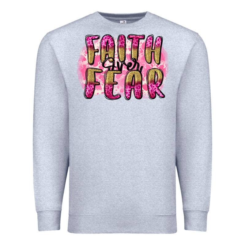 Faith Over Fear  Breast Cancer Awareness Premium Sweatshirt by FaDigitalArtStudio | Teevron