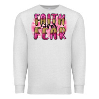 Oatmeal Heather Faith over fear  Breast Cancer Awareness Premium Sweatshirt - FaDigitalArtStudio