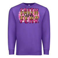 Purple Faith over fear  Breast Cancer Awareness Premium Sweatshirt - FaDigitalArtStudio