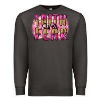 Smoke Faith over fear  Breast Cancer Awareness Premium Sweatshirt - FaDigitalArtStudio
