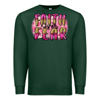 Sports Green Faith over fear  Breast Cancer Awareness Premium Sweatshirt - FaDigitalArtStudio