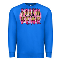 True Royal Faith over fear  Breast Cancer Awareness Premium Sweatshirt - FaDigitalArtStudio