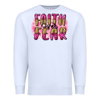 White Faith over fear  Breast Cancer Awareness Premium Sweatshirt - FaDigitalArtStudio
