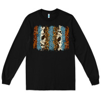 Black tool leather leopard cowhide backround Long Sleeve Tee - RanaPortraitStore