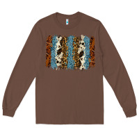 Chestnut tool leather leopard cowhide backround Long Sleeve Tee - RanaPortraitStore