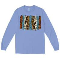 Colony Blue tool leather leopard cowhide backround Long Sleeve Tee - RanaPortraitStore