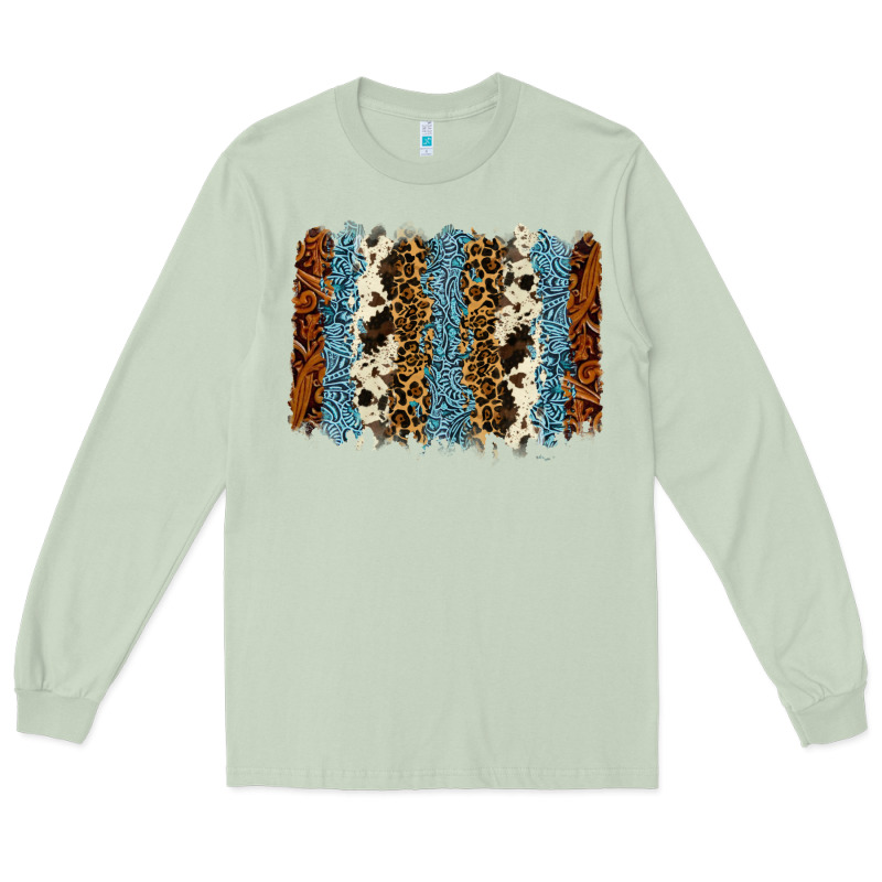 Tool Leather Leopard Cowhide Backround Long Sleeve Tee by RanaPortraitStore | Teevron