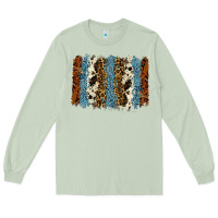 Matcha tool leather leopard cowhide backround Long Sleeve Tee - RanaPortraitStore