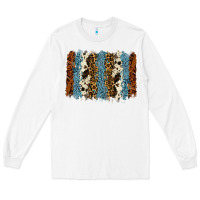 White tool leather leopard cowhide backround Long Sleeve Tee - RanaPortraitStore