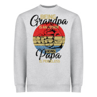 Heather Grey Being Grandpa İs An Honor Being Papa İs Priceless Heavyweight Sweatshirt - Bettercallsaul