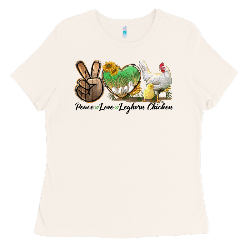 Peace Love Leghorn Chicken Ladies Tee by LillyAllenDesigns | Teevron