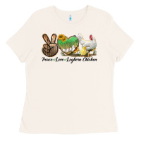 Bone Peace Love Leghorn Chicken Ladies Tee - LillyAllenDesigns