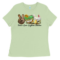 Matcha Peace Love Leghorn Chicken Ladies Tee - LillyAllenDesigns