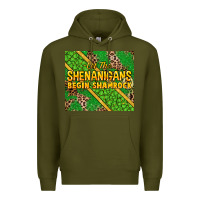 Army Green Let the shenanigans begin shamrock tumbler Premium Hoodie - HowdyJamesFarm