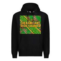 Black Let the shenanigans begin shamrock tumbler Premium Hoodie - HowdyJamesFarm