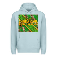 Blue Mist Let the shenanigans begin shamrock tumbler Premium Hoodie - HowdyJamesFarm