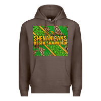 Coffee Let the shenanigans begin shamrock tumbler Premium Hoodie - HowdyJamesFarm