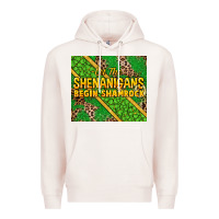 Pale Pink Let the shenanigans begin shamrock tumbler Premium Hoodie - HowdyJamesFarm
