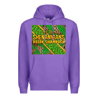 Purple Let the shenanigans begin shamrock tumbler Premium Hoodie - HowdyJamesFarm