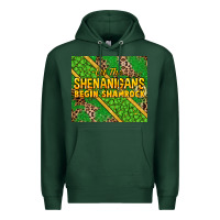 Sports Green Let the shenanigans begin shamrock tumbler Premium Hoodie - HowdyJamesFarm