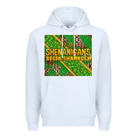 White Let the shenanigans begin shamrock tumbler Premium Hoodie - HowdyJamesFarm