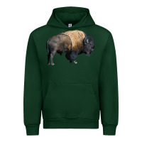 Forest Green Bison Buffalo Urban Hoodie - LillyAllenDesigns