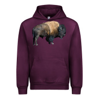 Mauve Wine Bison Buffalo Urban Hoodie - LillyAllenDesigns