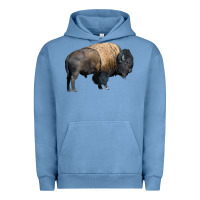 Pigment Pebble Blue Bison Buffalo Urban Hoodie - LillyAllenDesigns