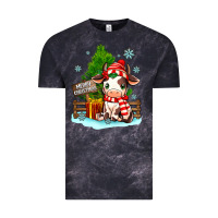 Cloud Black merry christmas cow Vintage Tee - MaliasSmallBusiness