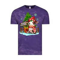 Cloud Purple merry christmas cow Vintage Tee - MaliasSmallBusiness