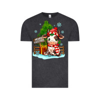 Vintage Black merry christmas cow Vintage Tee - MaliasSmallBusiness