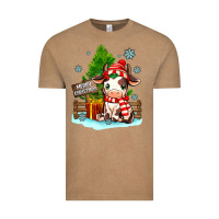 Vintage Coffee merry christmas cow Vintage Tee - MaliasSmallBusiness