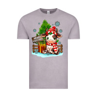 Vintage Zinc merry christmas cow Vintage Tee - MaliasSmallBusiness