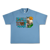 Pebble Blue Small Town Mama With Sheeps Urban Heavy Tee - BundleAndBundleShop