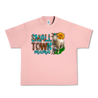 Salmon Small Town Mama With Sheeps Urban Heavy Tee - BundleAndBundleShop