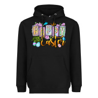 Black Happy Easter Heavyweight Hoodie - OliviaCreatesArt