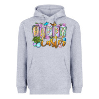 Heather Grey Happy Easter Heavyweight Hoodie - OliviaCreatesArt