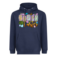 Navy Happy Easter Heavyweight Hoodie - OliviaCreatesArt